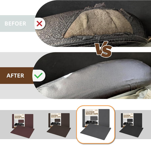 CHEIGHY Leather Repair Kit, Self Adhesive Leather Repair Patch for Furniture 8.2X11 inch Vinyl Repair Kit for Couches Car Seats, Sofa, Office Chai...