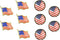 Set of 10 American Flag Lapel Pins USA United State Badge Brooches Round Waving Flag Patriotic Pins Bulk Hat Backpack Bag...