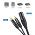 Cable Matters Dual RCA to XLR Stereo Audio Splitter Cable 10 ft / 3m (XLR to Dual RCA Splitter Adapter) in Black...
