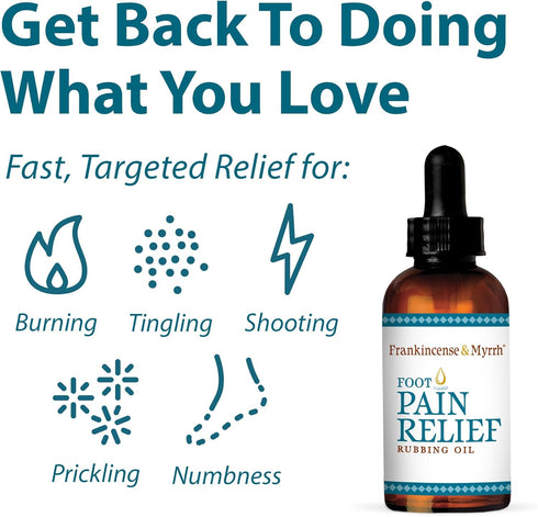 FRANKINCENSE & MYRRH Nerve and Foot Pain Relief Rubbing Oil, Maximum Strength with Essential Oils, 2 Fl. Oz....