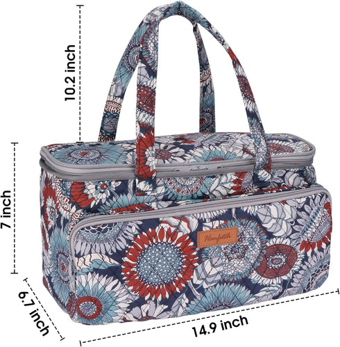 Yarn Bag-Large Size-Yarn Storage Organizer with Grommets-Portable Crochet Bag for Yarn Skeins-Crochet Hooks-Knitting Needles -Other Accessories (S...