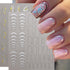 Gold Nail Art Stickers Metallic Line Nail Decals 3D Self-Adhesive Gold Silver Curve Stripe Wave Nail Design Luxury French Tip Manicure Nail Art Su...