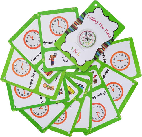 20 Analog Clocks Telling Time Flashcards Educational Learning Toys Toddlers Kids Learning Pocket Cards Kindergarten Supplies...