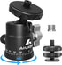 Mini Ball Head, Panoramic Tripod Head DSLR Camera Hot Shoe Mount + 1/4 3/8 Screw, 360° Rotatable Tripod Ball Head Photograph Accessories for Camer...