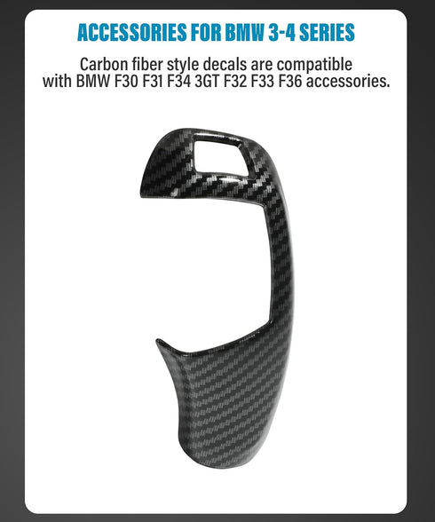 Carbon Fiber Car Gear Shift Knob Cover,Car Sticker Decals Gear Shift Knob Cover,Carbon Fiber Pattern for F20 F30 F31 F34 X5 F15 X6 F16 X3 F25 X4 F...
