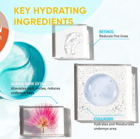 Anti-Aging Under Eye Patches for Wrinkles: 30 Pairs Retinol Collagen Gel Eye Pads - Reduces Dark Circles, Eye Bags & Puffiness, Fine Lines Smoothi...