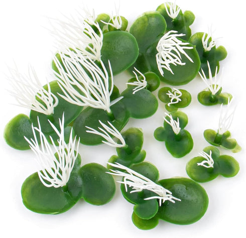 Framendino, 36 Pack Artificial Mini Duckweed with Root Plastic Floating Fish Plants for Aquarium Fish Tank Decor...