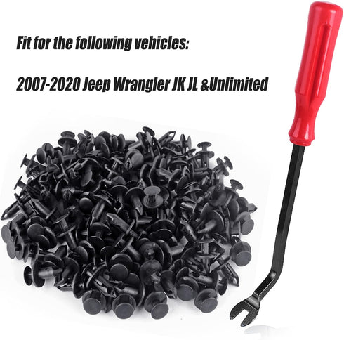 120 Pcs Fastener Rivets Replace 6503598 Compatible with 2007-2020 Jeep Wrangler JK JL & Unlimited Grill Grille Bumper Body Plastic Retainer Clips...