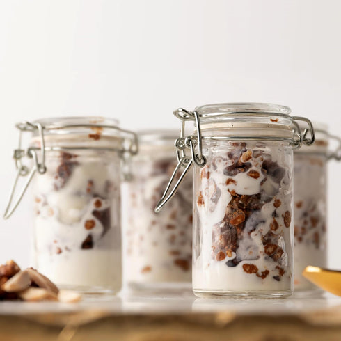 MiniWare Clear Plastic Mason Jar (Pack Of 4) - 3 Oz. - Chic Design, Perfect for Parties, Events, Food Storage, Party Favors, DIY Crafts, & More...