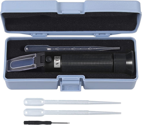 AUTOUTLET Salinity Refractometer for Aquarium Salinity Tester with ATC and Dual Scale 0-100‰ & 1.000-1.070 Specific Gravity Saltwater Tester for S...