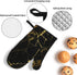 Black Gold Marble Oven Mitts and Pot Holders Heat Resistant Oven Gloves Safe Cooking Baking Grilling...