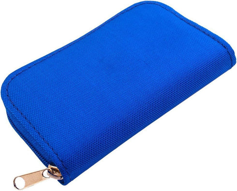 Memory Card Case - Carrying Case Suitable for Micro SD, Mini SD and 4X CF, Card Holder Bag Wallet for Media Storage Organization (Blue)...
