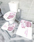 Savannan 3 Piece Christmas Bathroom Rug Set, Merry Christmas Pink Ball Decoration Soft Absorbent Bath Shower Mat, Contour Mat, Toilet Lid Cover wi...
