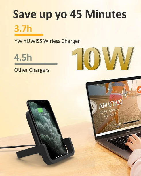 Wireless Charger, BUBEYYIE Fast 10W Charging Stand Compatible with iPhone 14 13 12 11 Pro XR XS X 8 Plus Samsung Galaxy S22 S22 S20 S10 Note 20 10...