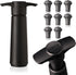 Vacu Vin Wine Saver Pump Black with 8 Vacuum Stopper Grey - Airtight Seal for Opened Bottles to Preserve the Freshness Up to 10 Days - Easy to Use...
