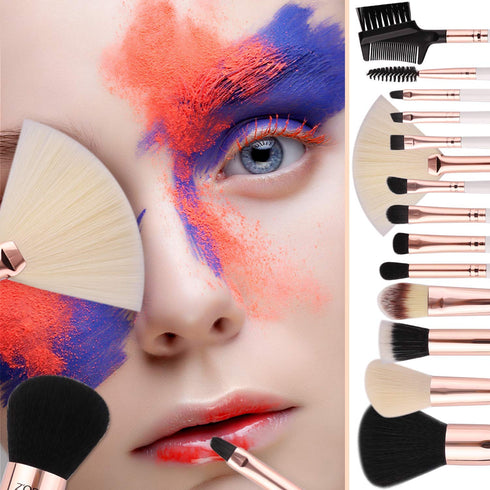 Z'OREYA Makeup Brushes Set,15pcs Rose Gold Luxury and Fashion Makeup Brushes,Professional Premium Synthetic Foundation Powder Concealers Eye Shado...