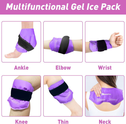 Ankle Ice Pack Wrap, Reusable Gel Ice Pack for Foot Ankle Heel, Cold Compress Therapy for Pain Relief, Injuries, Achilles Tendonitis, Plantar Fasc...