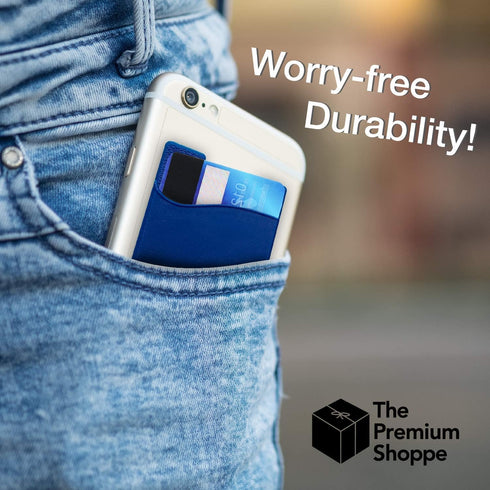 USA Merchant Redesigned Card Holder - Silicone Stick on Cell Phone Wallet with Pocket for Credit Card ID Business Card - iPhone Android & Smartpho...