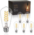 E26 Base Spiral LED Bulb, Daylight White 4000K, ST58/ST19 Antique LED Filament Bulbs with 80+ CRI, 600 LM, 6W Equivalent to 60W, Antique Plastic S...