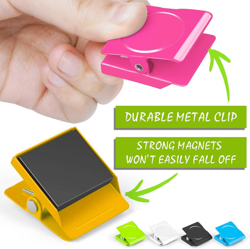 Magnetic Clips 12 Pack Magnet Metal Clips, Whiteboard Magnet Clip Strong Refrigerator Magnets Clips for Home, School, Hanging Photos, Memo Note...
