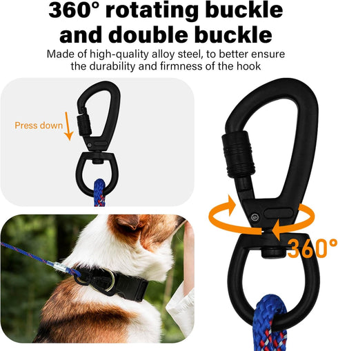 4/5/6 FT Chew Proof Dog Leashes with Comfortable Handle, Steel Cable Lead for Control Large or Medium Dogs Walk and Train, Heavy Duty with Rotate ...