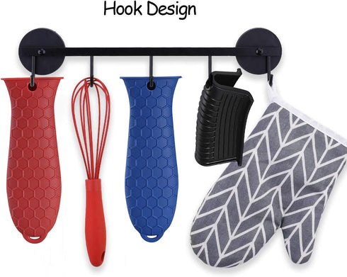 4 pcs Trumoter potholders, Silicone Assist Pan Holder for Cast Iron Skillets and Traditional Pots - Red...