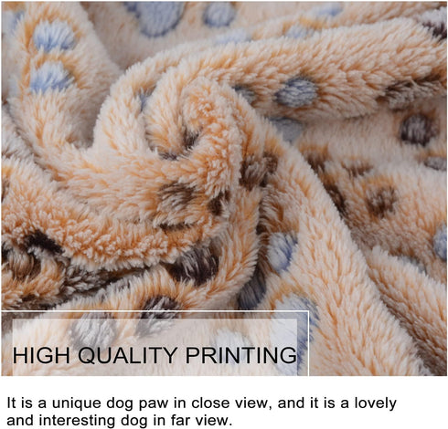 SUNLAND Premium Flannel Pet Blanket Super Soft Warm Sleep Mat Cute Paw Print Pet Blanket for Cats,Puppy,Small Medium Large Dog 30 Inch x 40 Inch...