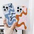 Ginkgonut Compatible with iPhone 13 Pro Case, Fashion Simple Cute Wavy Pattern Case for Women Girls Soft TPU+Hard PC Protection Case for iPhone 13...