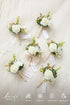 Ling's Moment Boutonniere for Men, 6pcs Groom Groomsmen Boutonniere, Artificial Flowers for Wedding Decor/Prom/Homecoming, etc.White Baby Breath I...