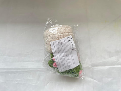 Crochet Hanging Plant for Car Cute Potted Plants Crochet Decor Car Mirror Hanging Accessories Rear View Ornament Hanging Boho Handmade Knitted Pen...