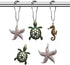 Molika Shower Curtain Hooks Rings - Rustproof Metal Curtain Hangers?Starfish Seahorse Turtle Decorative Bath Room Animal Accessories Set - Creativ...