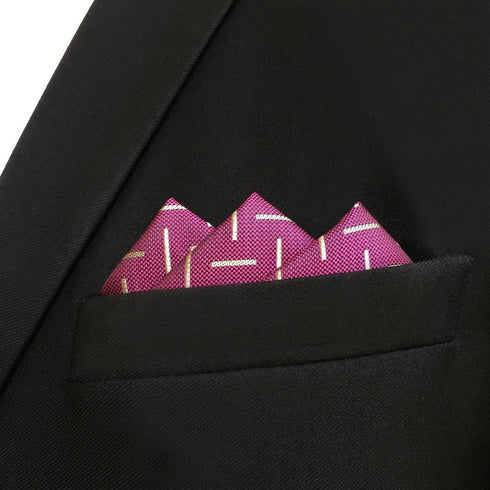 S&W SHLAX&WING Mens Pocket Square Geometric Purple Yellow XL Large...
