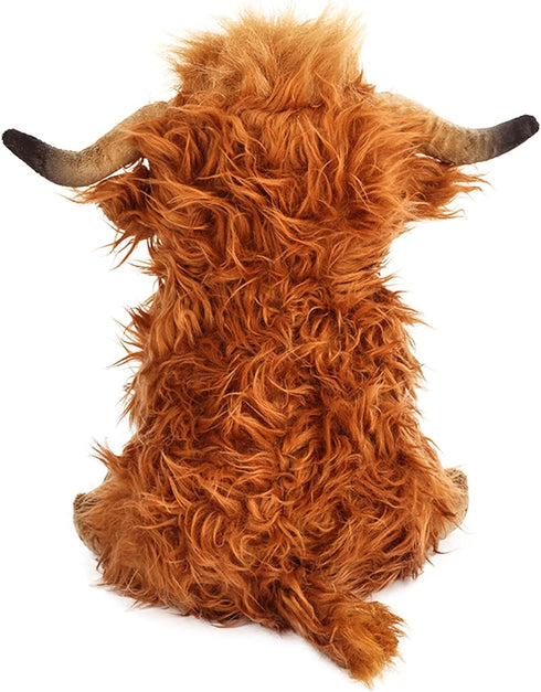 10.5 inches Highland Cows Stuffed Animals, Cute Fluffy Cow Plush Figure Toys Realistic Highland Cattle Plush Decor for Kids Baby Girls Boys...
