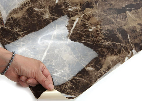 ROSEROSA Peel and Stick PVC Faux Marble Self-Adhesive Wallpaper Covering Counter Top Shelf Liner PGS4020...