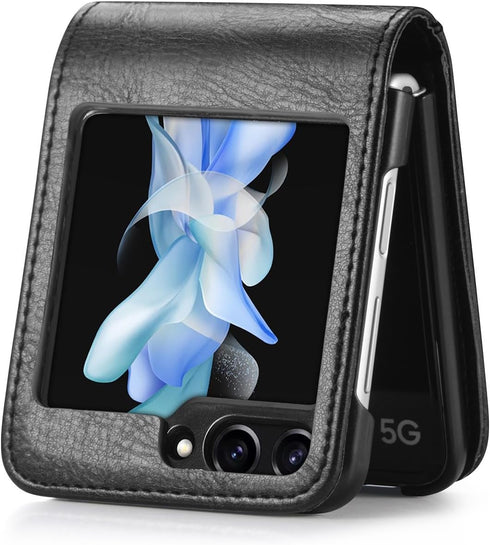 CCSamll for Samsung Galaxy Z Flip 5 Wallet Case with Card Holder, Business Style Premium PU Leather for Protective Phone Case Cover for Samsung Ga...