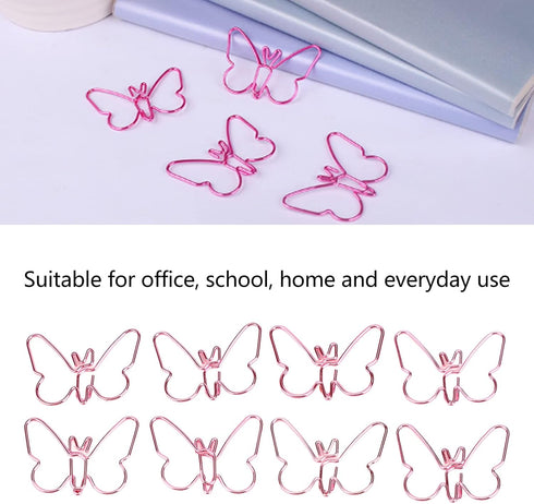 50Pcs Butterflies Paperclip, Multicolor Paperclips Metal Paper Clips Cartoon Color Plating Innovative Cute Paperclips for School Office Supplies...
