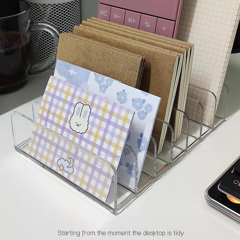 Acrylic Mail Holder,2 Pcs Acrylic Letter Organizer,7 Compartments Mail Organizer,7 * 5 * 1.57" Envelope Holder,Transparent Countertop Mail Holder,...