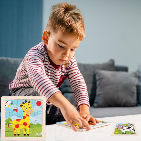 Wooden Puzzles for Toddlers 2-5 Years Old(Set of 6), Preschool Educational and Learning Animal Jigsaw Puzzle Toy Gift Set for Boys and Girls...