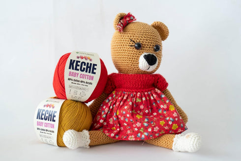 Keche Cotton Yarn, 60% Cotton 40% Acrylic Yarn, Soft Cotton Yarn for Crochet and Knitting, Amigurumi Yarn 1 Skein/Ball 1.76 Oz (50g) / 180 Yrds (1...