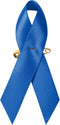 200 Pieces Blue Satin Awareness Ribbons with Safety Pins 1.4 x 3 inch...