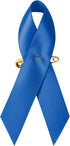 200 Pieces Blue Satin Awareness Ribbons with Safety Pins 1.4 x 3 inch...