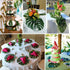 OurWarm 24pcs Large Artificial Tropical Palm Leaves, Faux Safari Leaves Monstera Fake Leaves, Hawaiian Luau Party Jungle Beach Theme Decorations f...
