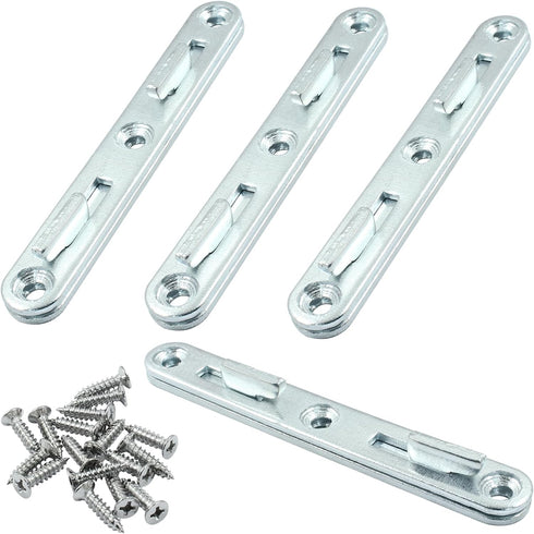 4 Sets 5" Bed Rail Fasteners, Wood Bed Rail Fittings Furniture Bed Frame Hardware...