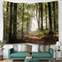 DZGlobal Forest Pathway in the Misty Mountain Tapestry Wall Hanging Art Nature Landscape Tapestries 80W X 60L Inch Home Decor for Living Room Bedr...