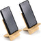 IFAMIO 2 Pack Bamboo Cell Phone Stand Wooden Phone Holder Tablet Desk Stand with Charging Hole Portable Phone Table Stand Desk Organizer Compatibl...