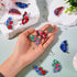 Beadthoven DIY 5 Pairs Rose Butterfly Dangle Earrings Making Kit Retro Flower Printed Acrylic Charms Pendants with Earring Hooks Jump Rings Women ...