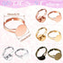 Herdear 40 Pieces Blank Ring Plated Adjustable Flat Ring 12 mm DIY Blank Ring Base Jewelry Finding Ring (Silver, Gold, Rose Gold, Antique Bronze)...