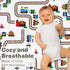 Everyday Kids 2 Pack Fitted Boys Crib Sheet, 100% Soft Breathable Sheet, Fits Standard Size Crib Mattress 28in x 52in, Nursery Sheet - Train/Light...