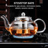 PARACITY Glass Teapot Stovetop 20 OZ/600ml, Tea pot with Removable 18/8 Stainless Steel Infuser, Borosilicate Clear Tea Kettle, Teapot Blooming an...
