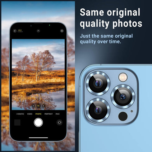 Korecase 2 Pack Compatible with iPhone 13 Pro/iPhone 13 Pro Max 6.7" Metal Camera Lens Protector Tempered Glass Cover, Strong Adhesion, 9H Hardnes...